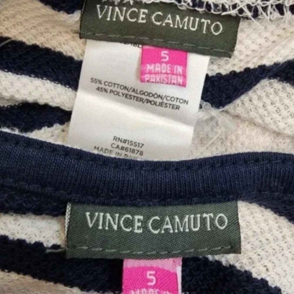Vince Camuto Navy and White Striped Knit Set